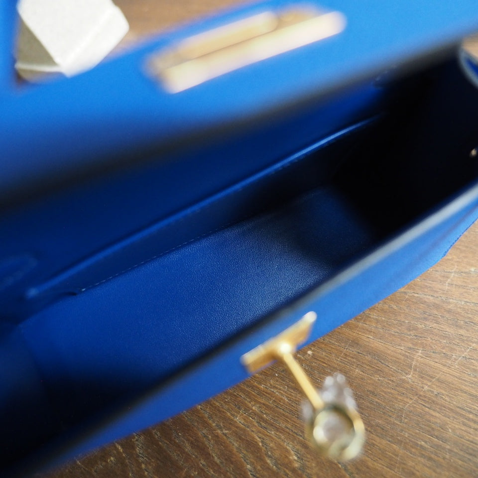 Hermes Mini Kelly 19cm B3/坦桑尼亚蓝/Blue Zanzibar Epsom leather Gold hardware