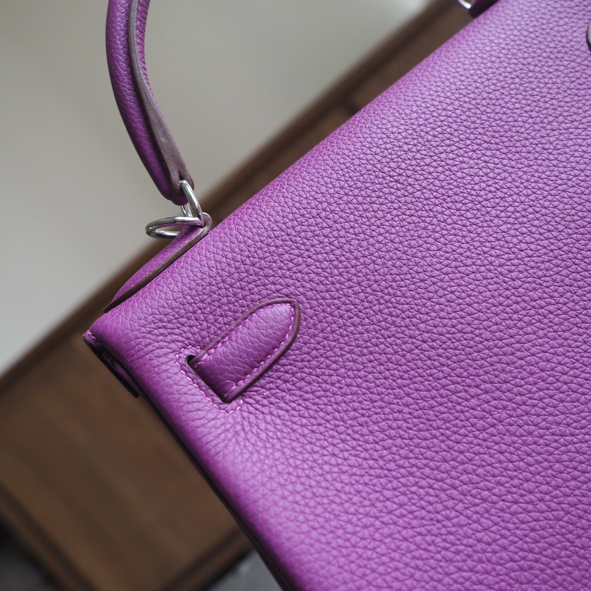 Hermes Kelly 28cm P9/海葵紫/Anemone Togo leather Palladium hardware
