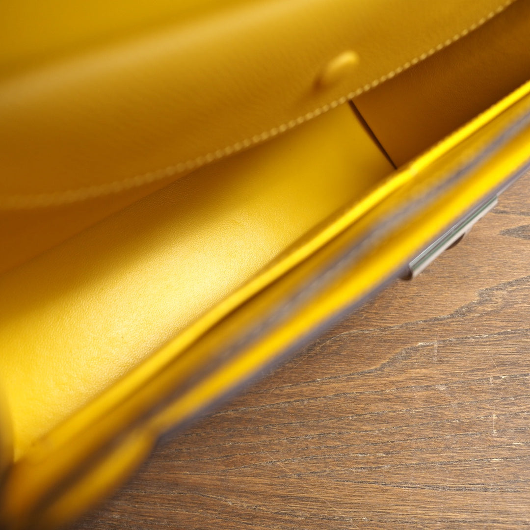 Hermes Verrou 21cm 9D/琥珀黄/Amber Epsom leather Palladium hardware