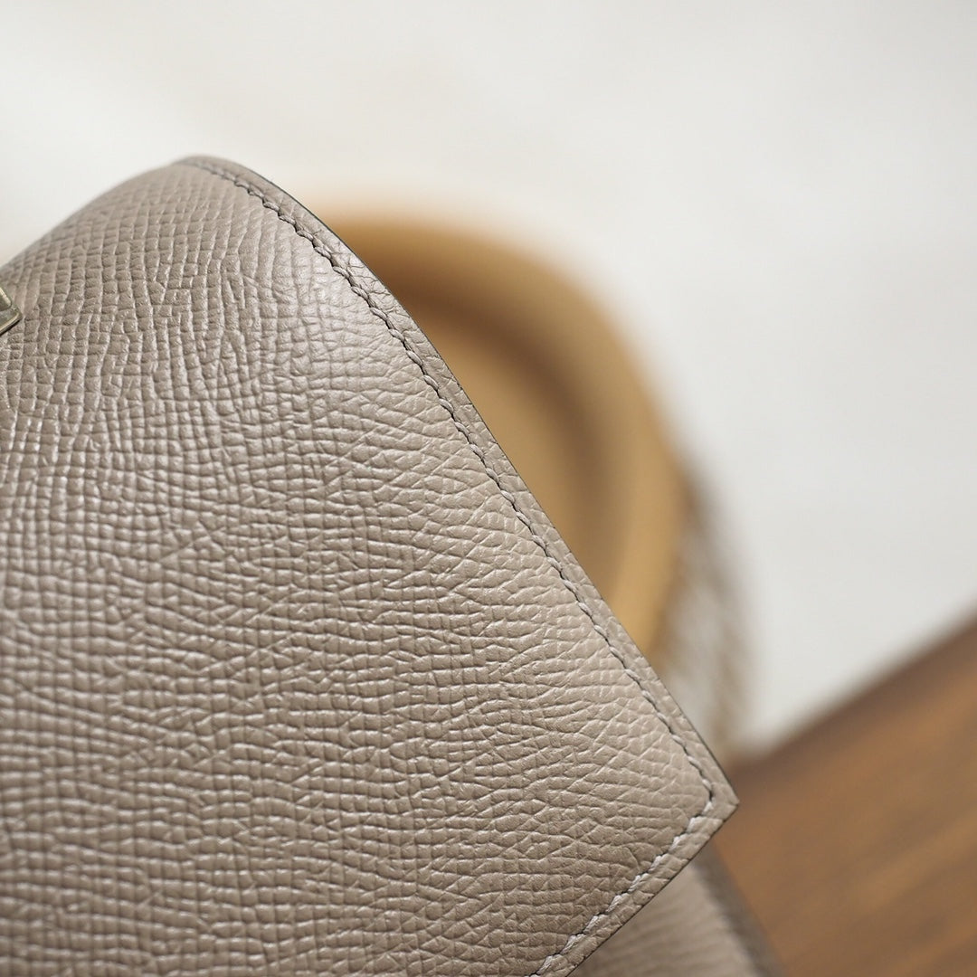 Hermes Verrou 21cm M8/沥青灰/Gris AsPhalte Epsom leather Palladium hardware