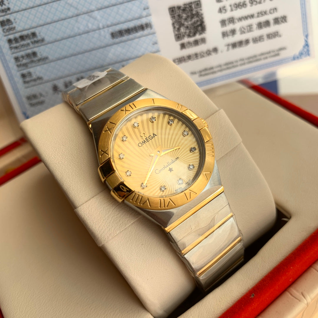 Omega watch 星座系列石英女表 表盘直径27mm