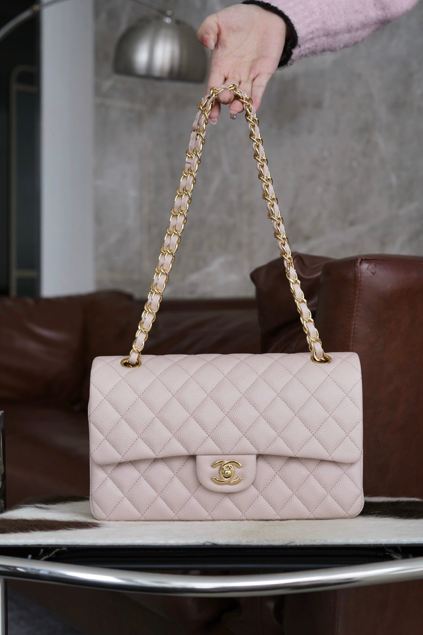 CHANEL 𝐂𝐥𝐚𝐬𝐬𝐢𝐜 𝐅𝐥𝐚𝐩 中号经典口盖包 樱花粉🌸