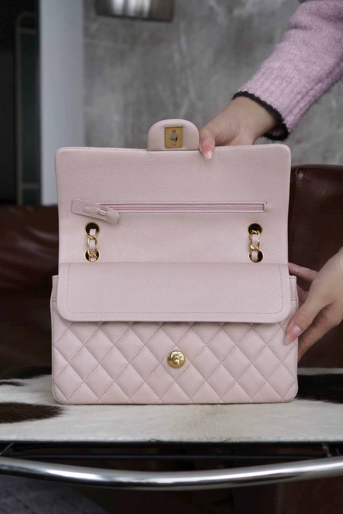 CHANEL 𝐂𝐥𝐚𝐬𝐬𝐢𝐜 𝐅𝐥𝐚𝐩 中号经典口盖包 樱花粉🌸