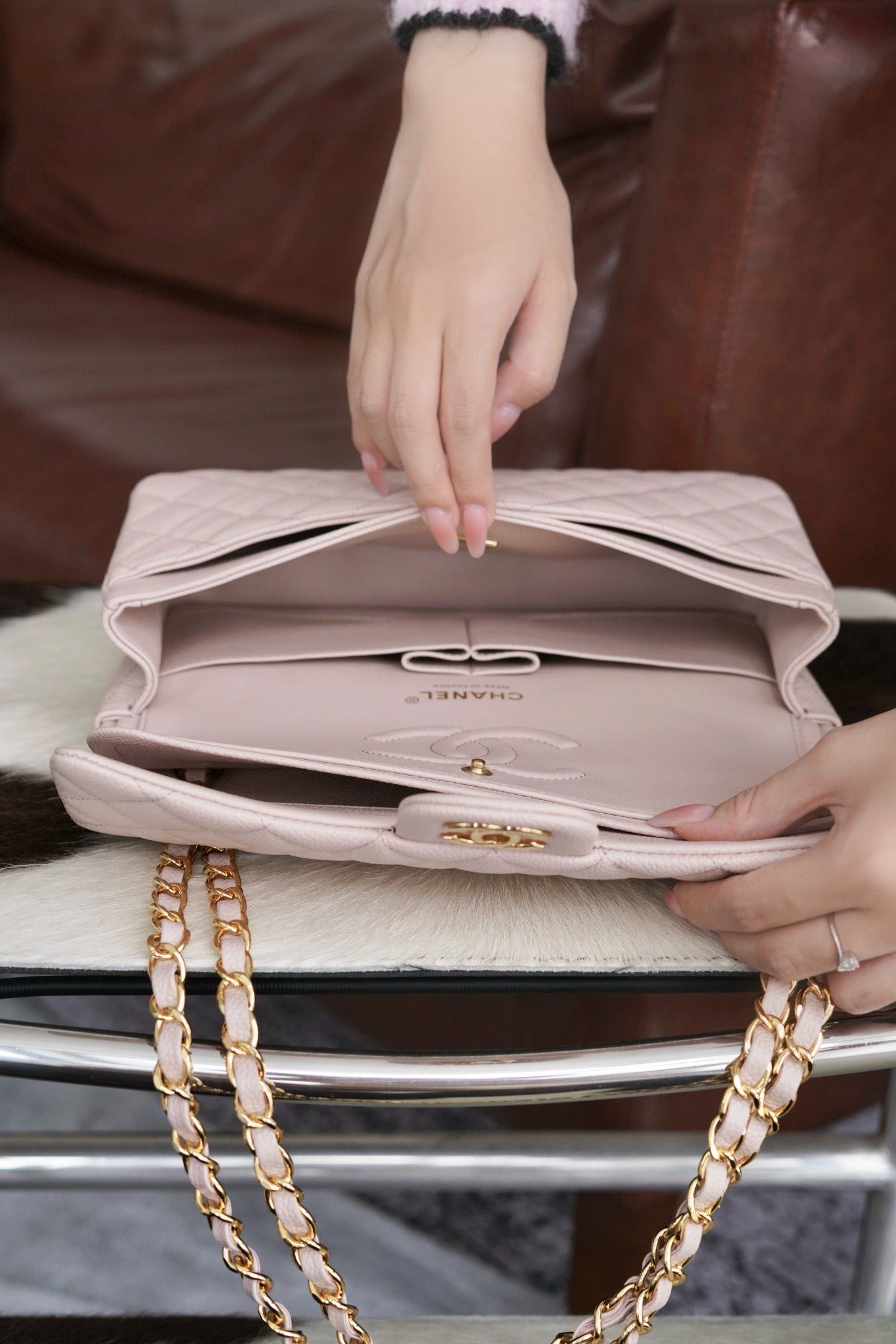 CHANEL 𝐂𝐥𝐚𝐬𝐬𝐢𝐜 𝐅𝐥𝐚𝐩 中号经典口盖包 樱花粉🌸