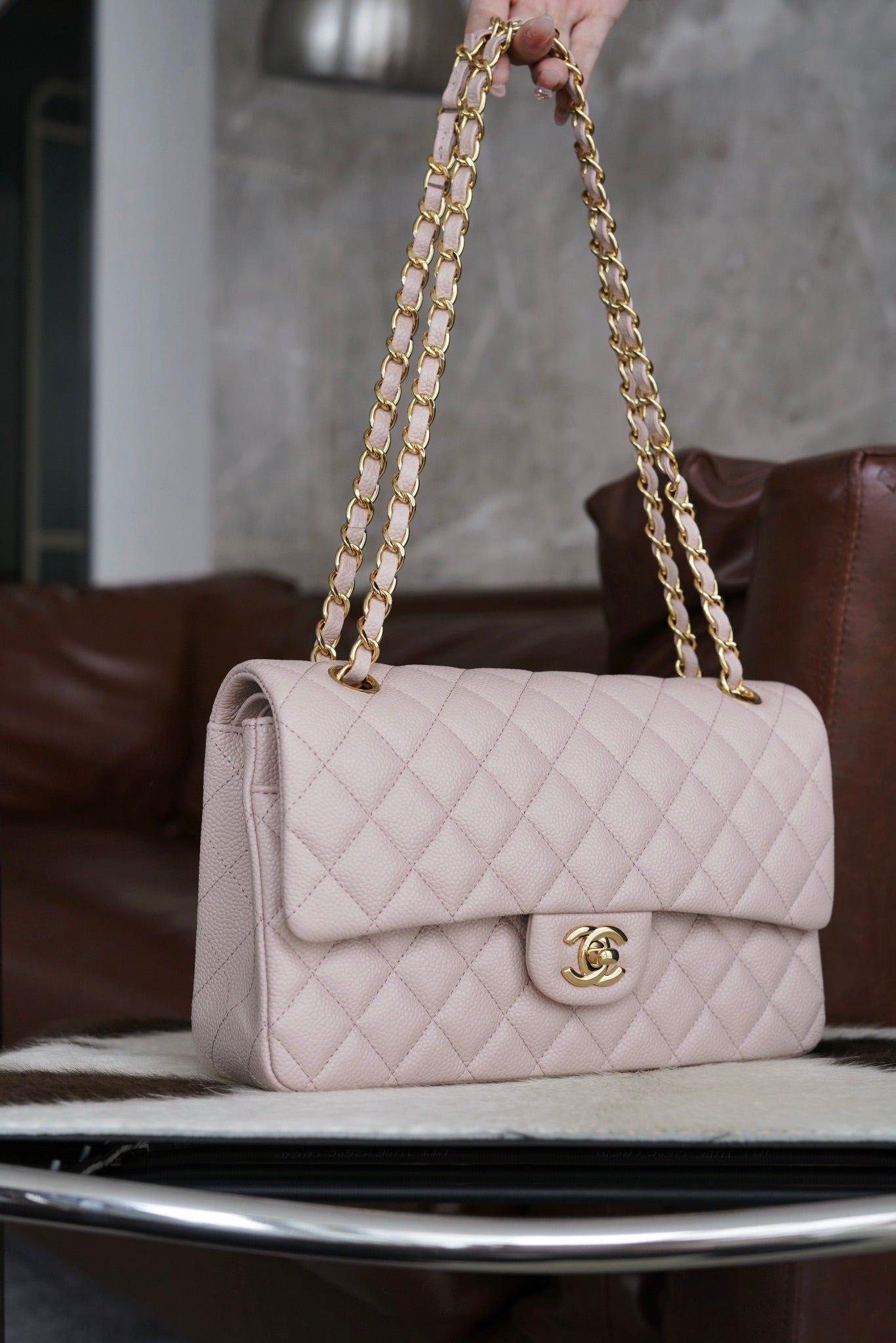CHANEL 𝐂𝐥𝐚𝐬𝐬𝐢𝐜 𝐅𝐥𝐚𝐩 中号经典口盖包 樱花粉🌸