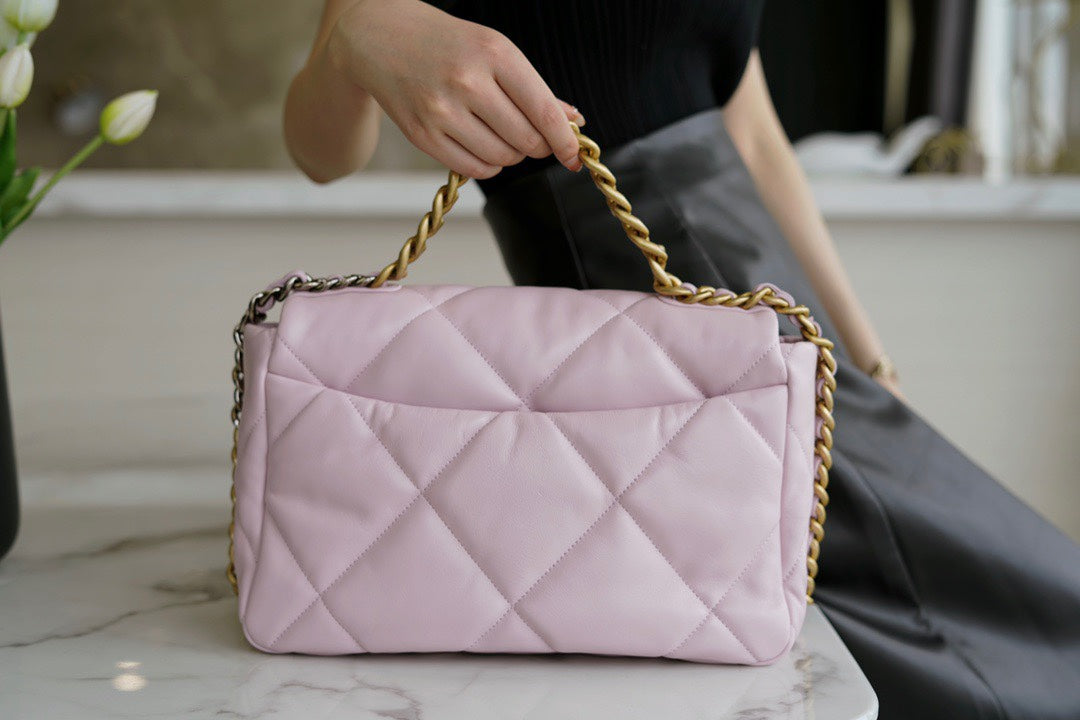 CHANEL 19bag 20/21春夏新色☻樱花粉 中号