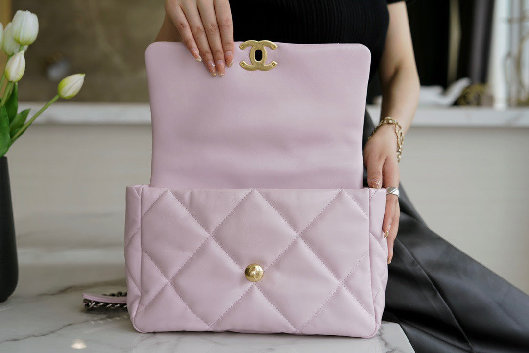 CHANEL 19bag 20/21春夏新色☻樱花粉 中号