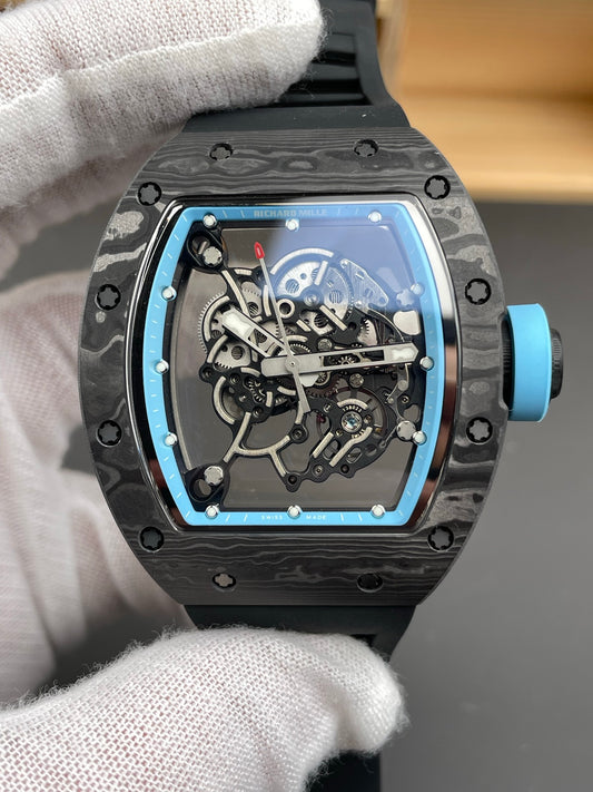 Richard watch RM055 碳纤维蓝/49.9x42.07mm/RMUL2机