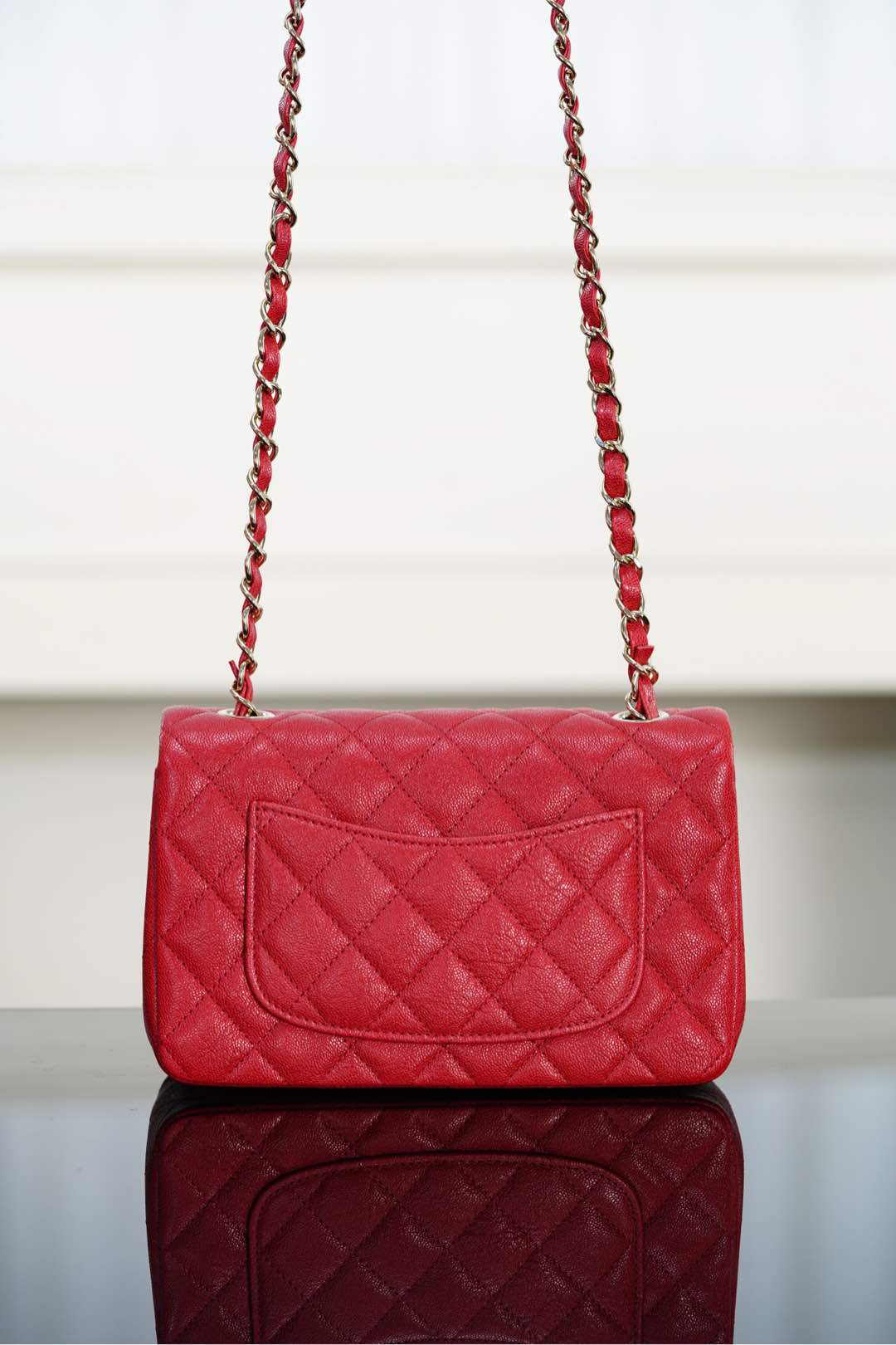CHANEL 𝐂𝐥𝐚𝐬𝐬𝐢𝐜 𝐅𝐥𝐚𝐩 经典口盖包 𝐦𝐢𝐧𝐢 正品胎牛皮🐂 中国红