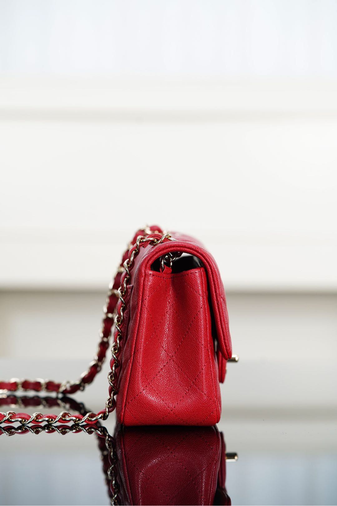 CHANEL 𝐂𝐥𝐚𝐬𝐬𝐢𝐜 𝐅𝐥𝐚𝐩 经典口盖包 𝐦𝐢𝐧𝐢 正品胎牛皮🐂 中国红