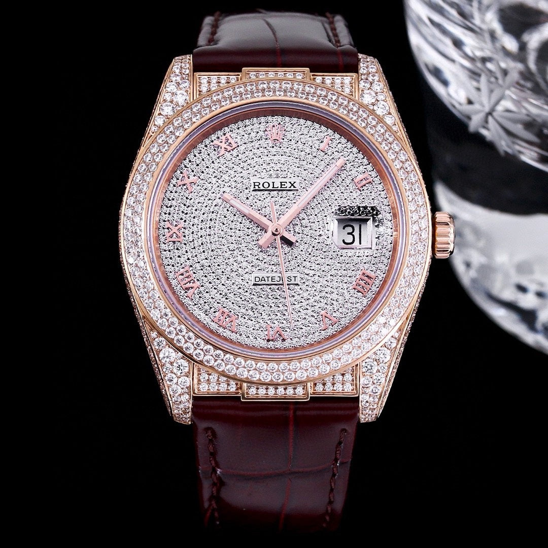 【 ROLEX 】劳力士 ♛ 顶级好货🌈首款日志型满天星美洲鳄鱼皮带系列 ！✨