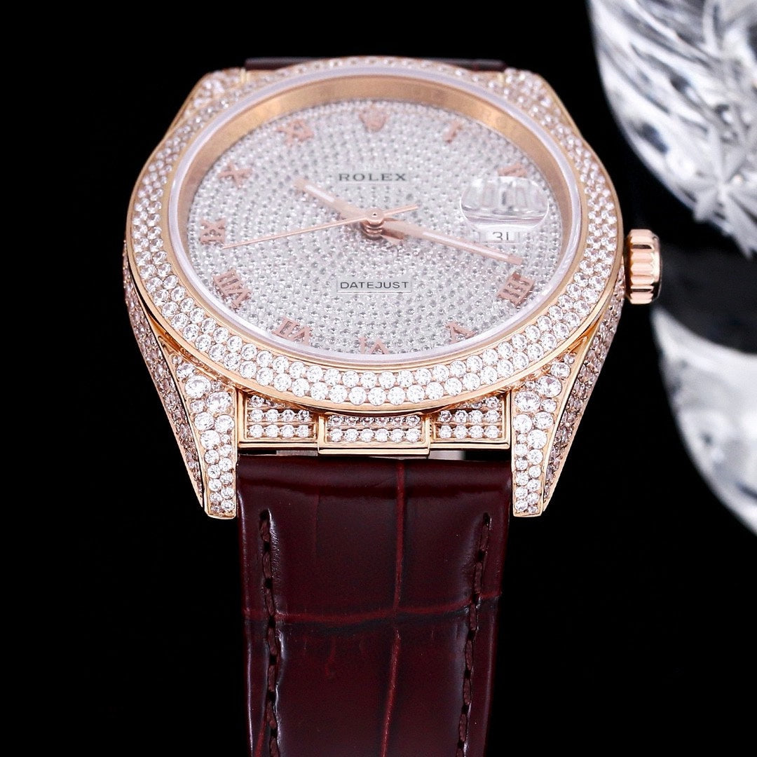 【 ROLEX 】劳力士 ♛ 顶级好货🌈首款日志型满天星美洲鳄鱼皮带系列 ！✨