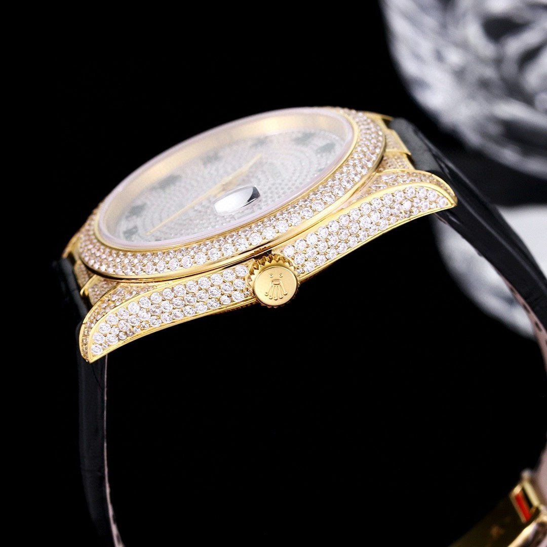 【 ROLEX 】劳力士 ♛ 顶级好货🌈首款日志型满天星美洲鳄鱼皮带系列 ！✨