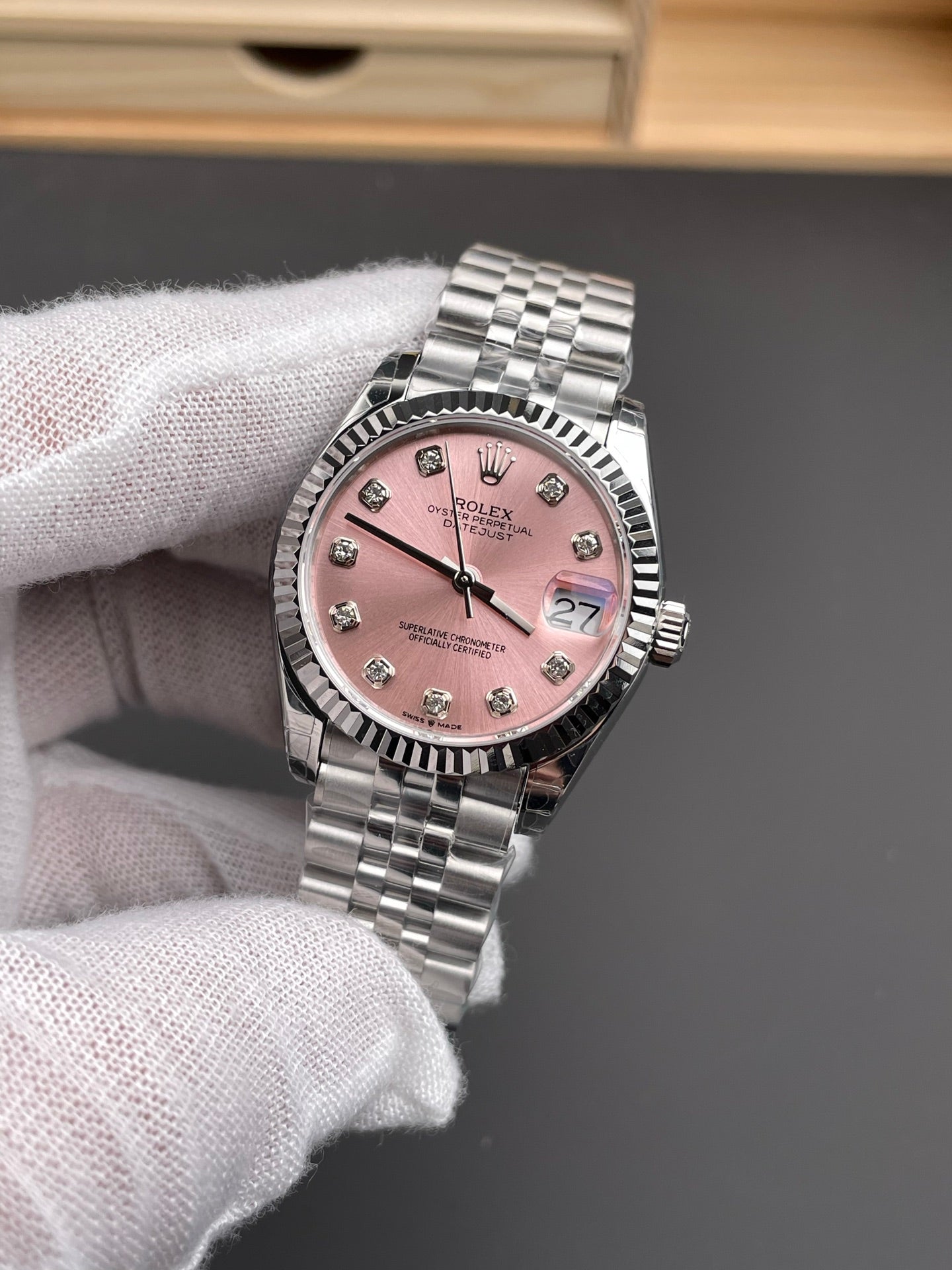 Rolex 粉日志 钻刻/31mm/2236机