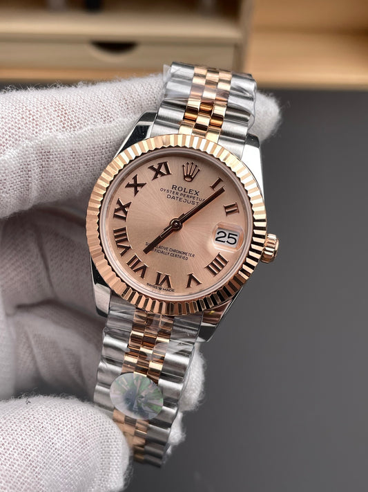 Rolex 间玫金日志 香槟罗马/31mm/2236机