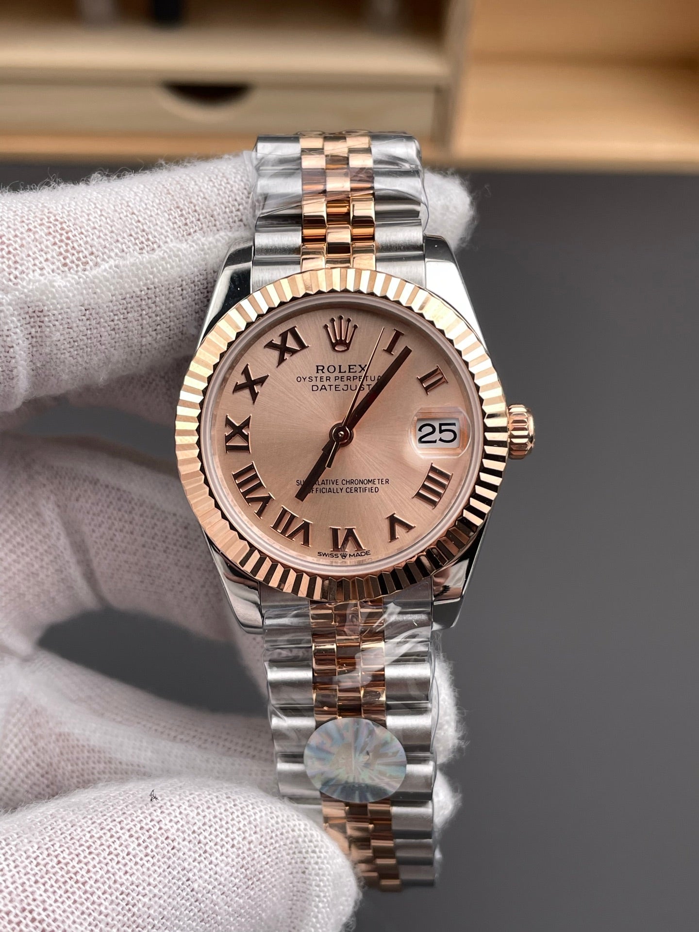 Rolex 间玫金日志 香槟罗马/31mm/2236机