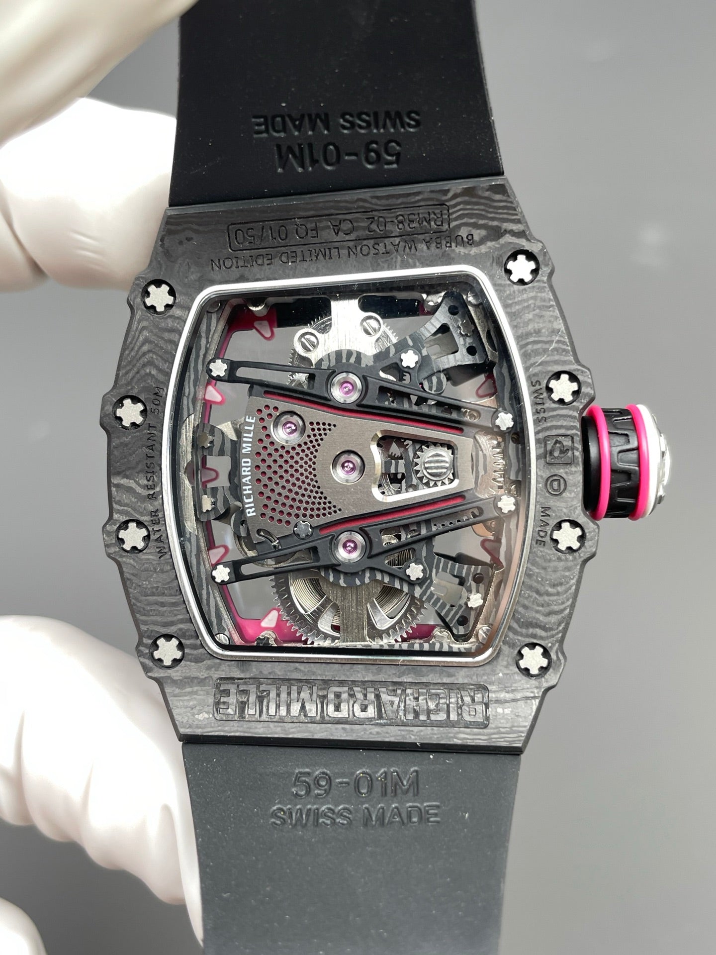 Richard RM38-02 黑粉搭配/43.7x50.04mm/陀飞轮