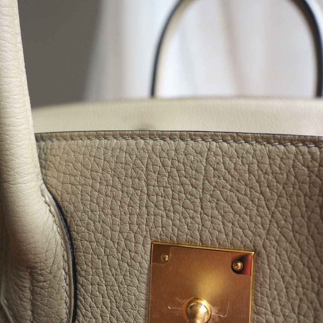 Hermes Birkin 30cm S2/Trench风衣灰 Togo leather Gold hardware