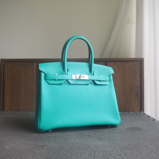 Hermes Birkin 30cm U1/Vert Veronese维罗纳绿 Togo leather Palladium hardware