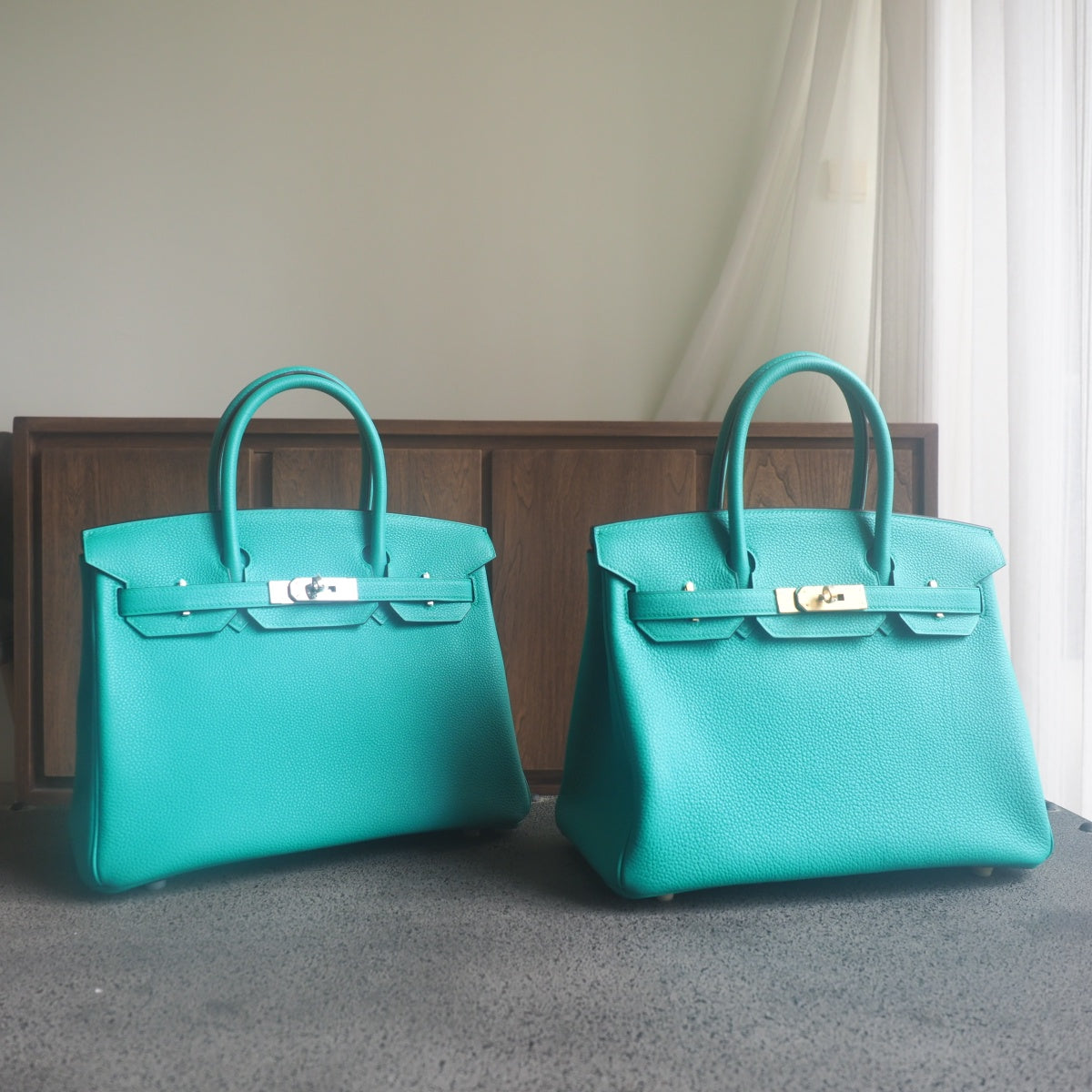 Hermes Birkin 30cm U1/Vert Veronese维罗纳绿 Togo leather Palladium hardware