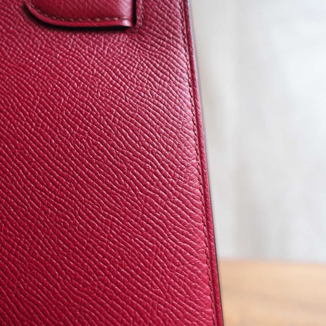 Hermes Kelly 25cm K1/石榴红/Rouge Grenat Epsom leather Gold hardware