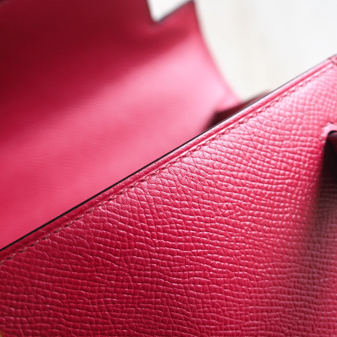 Hermes Kelly 25cm K1/石榴红/Rouge Grenat Epsom leather Gold hardware