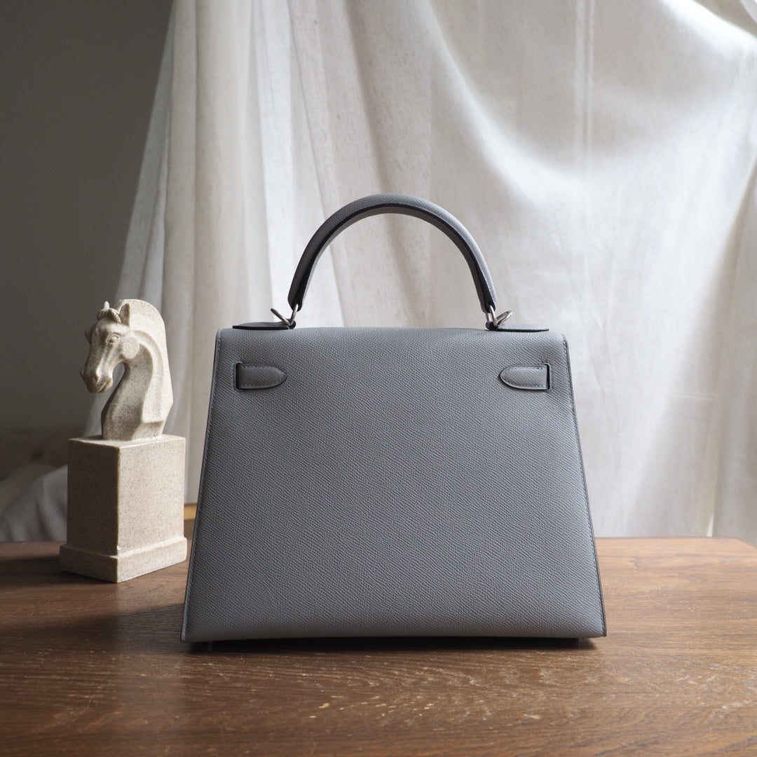 Hermes Kelly 28cm 4Z/海鸥灰/Gris mouette Epsom leather Palladium hardware