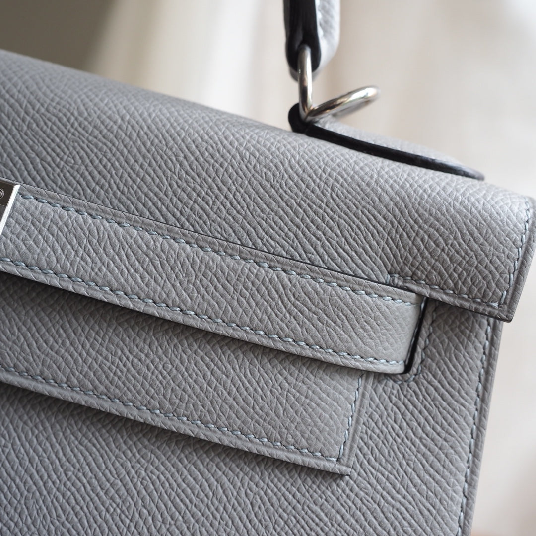 Hermes Kelly 28cm 4Z/海鸥灰/Gris mouette Epsom leather Palladium hardware