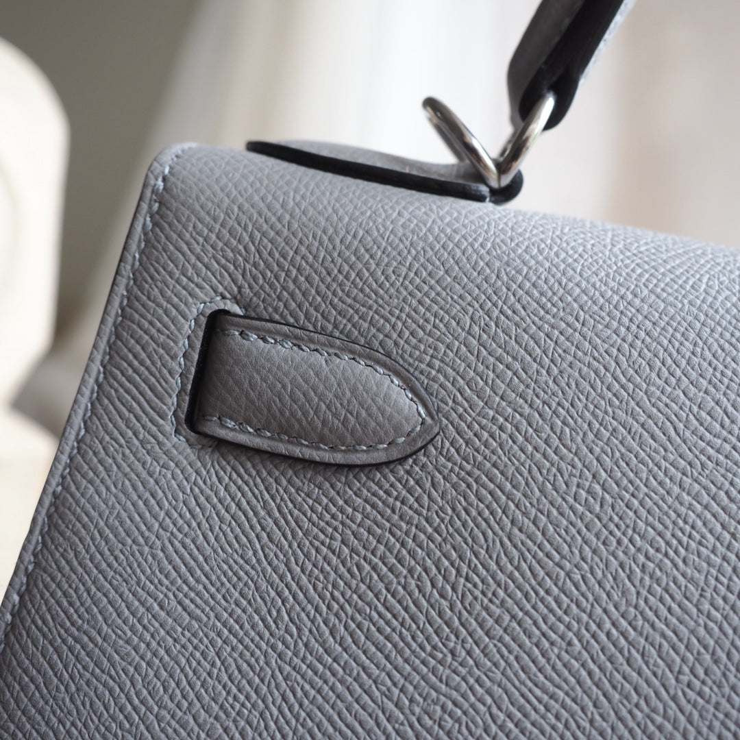 Hermes Kelly 28cm 4Z/海鸥灰/Gris mouette Epsom leather Palladium hardware