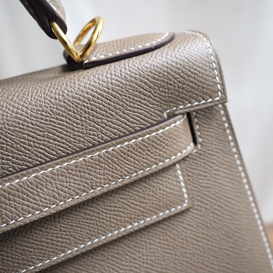 Hermes Kelly 28cm 18/大象灰/EtouPe Epsom leather Gold hardware