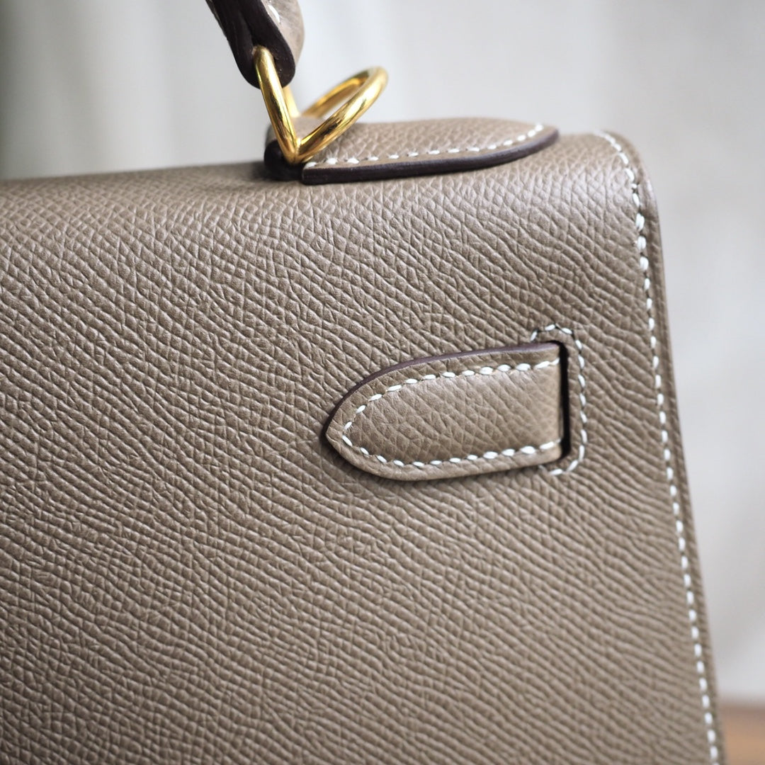 Hermes Kelly 28cm 18/大象灰/EtouPe Epsom leather Gold hardware