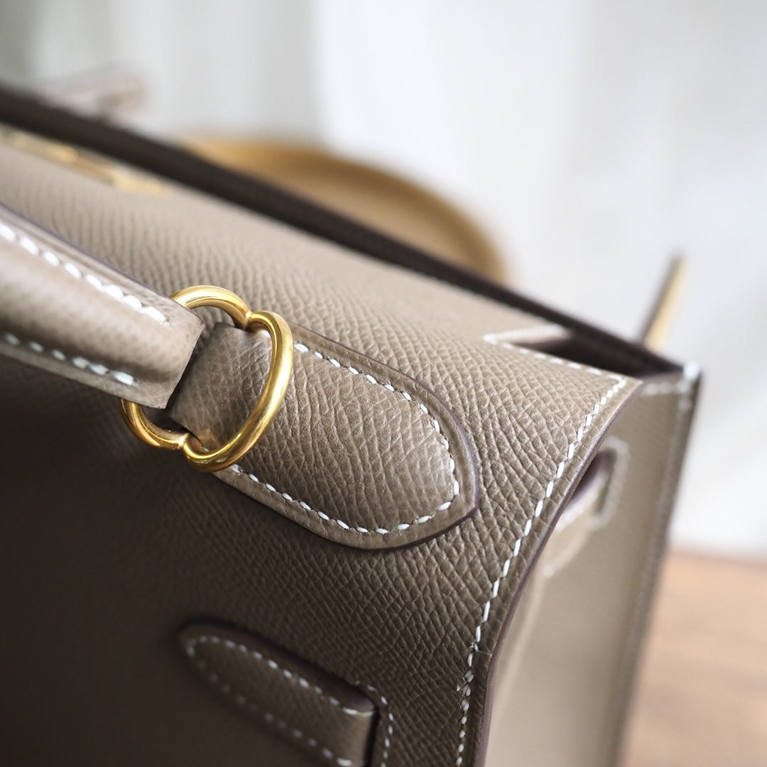 Hermes Kelly 28cm 18/大象灰/EtouPe Epsom leather Gold hardware