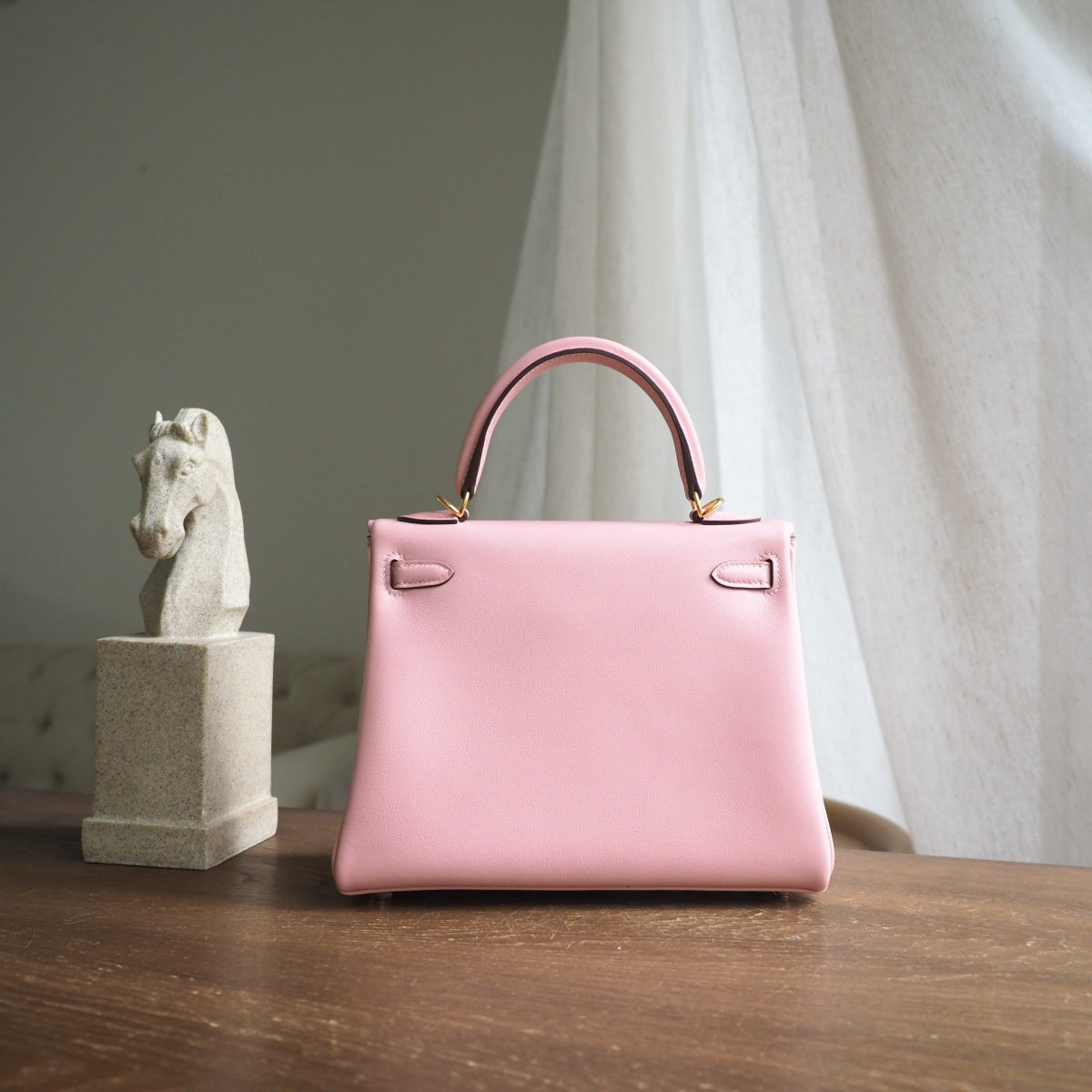 Hermes Kelly 25cm 3Q/樱花粉/Rose Sakura Swift leather Gold hardware