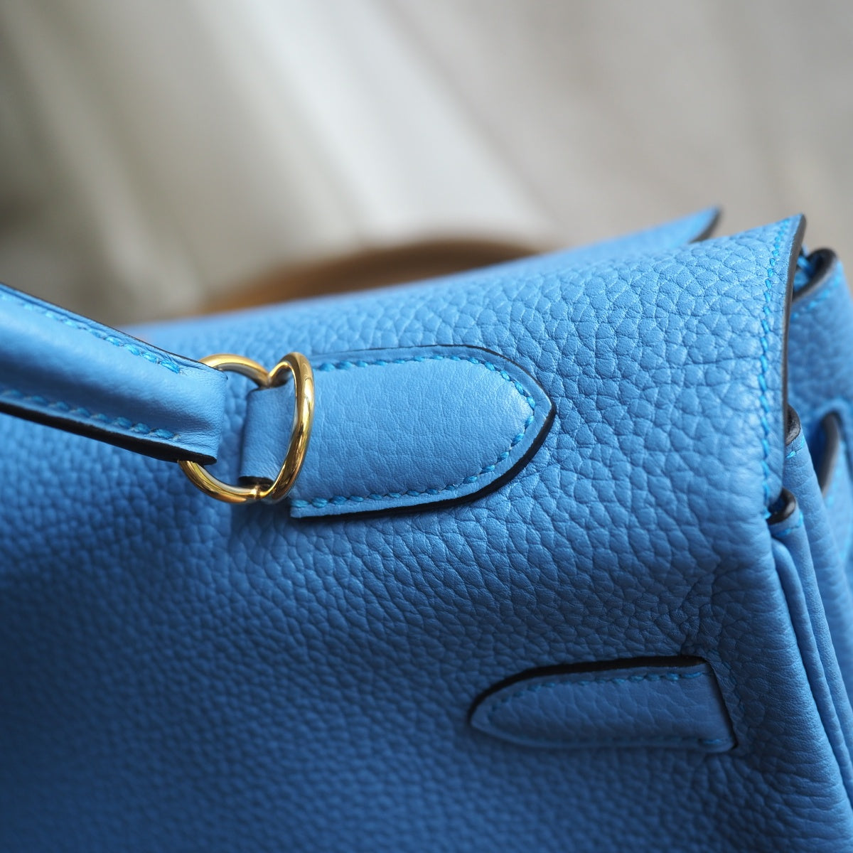 Hermes Kelly 35cm 2T/天堂蓝/Blue paradise Togo leather Gold hardware