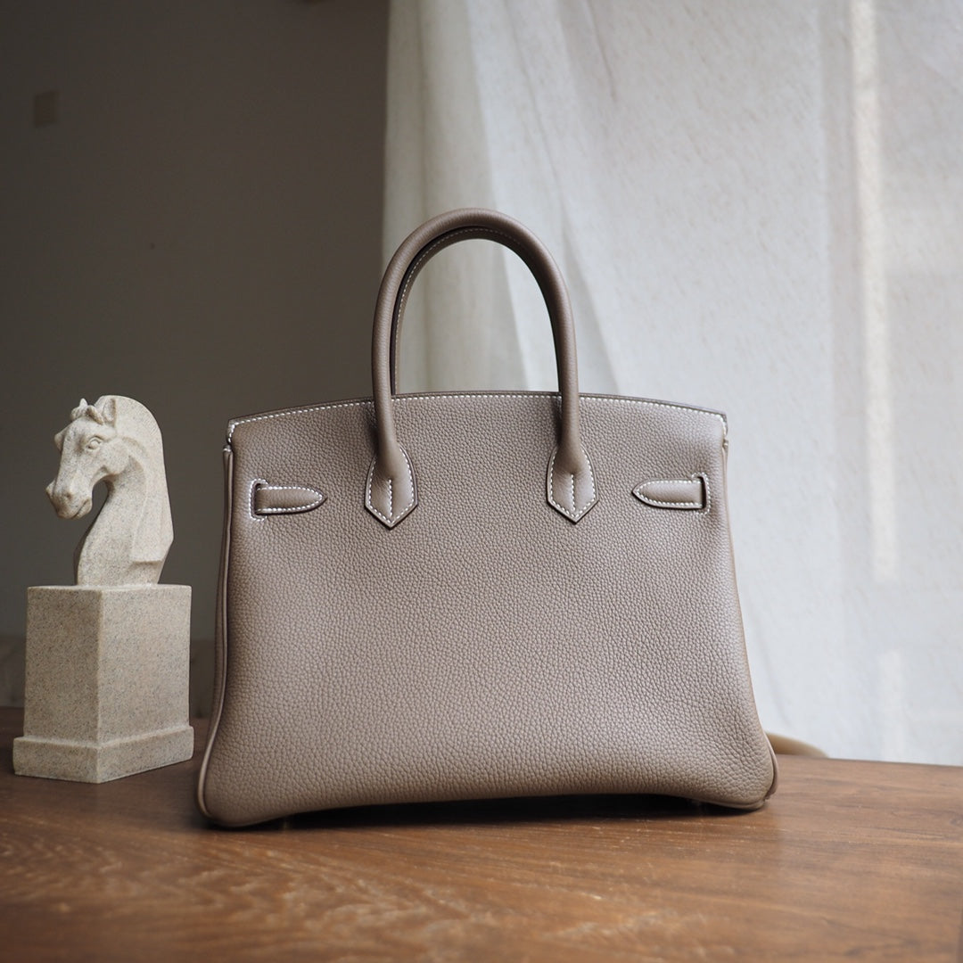 Hermes Birkin 30cm 18/大象灰/EtouPe Togo leather Gold hardware