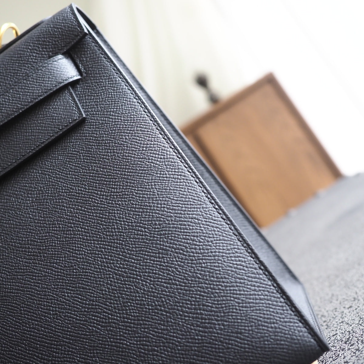Hermes Kelly 28cm 89/黑色/Noir Epsom leather Gold hardware