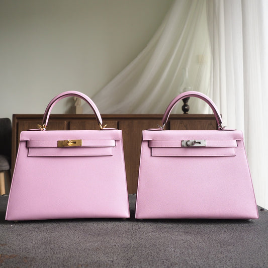 Hermes Kelly 28cm X9/锦葵紫/Mauve Sylvestre Epsom leather Gold hardware
