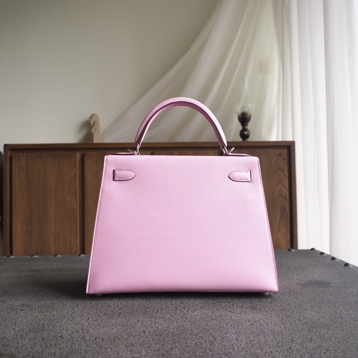 Hermes Kelly 28cm X9/锦葵紫/Mauve Sylvestre Epsom leather Gold hardware