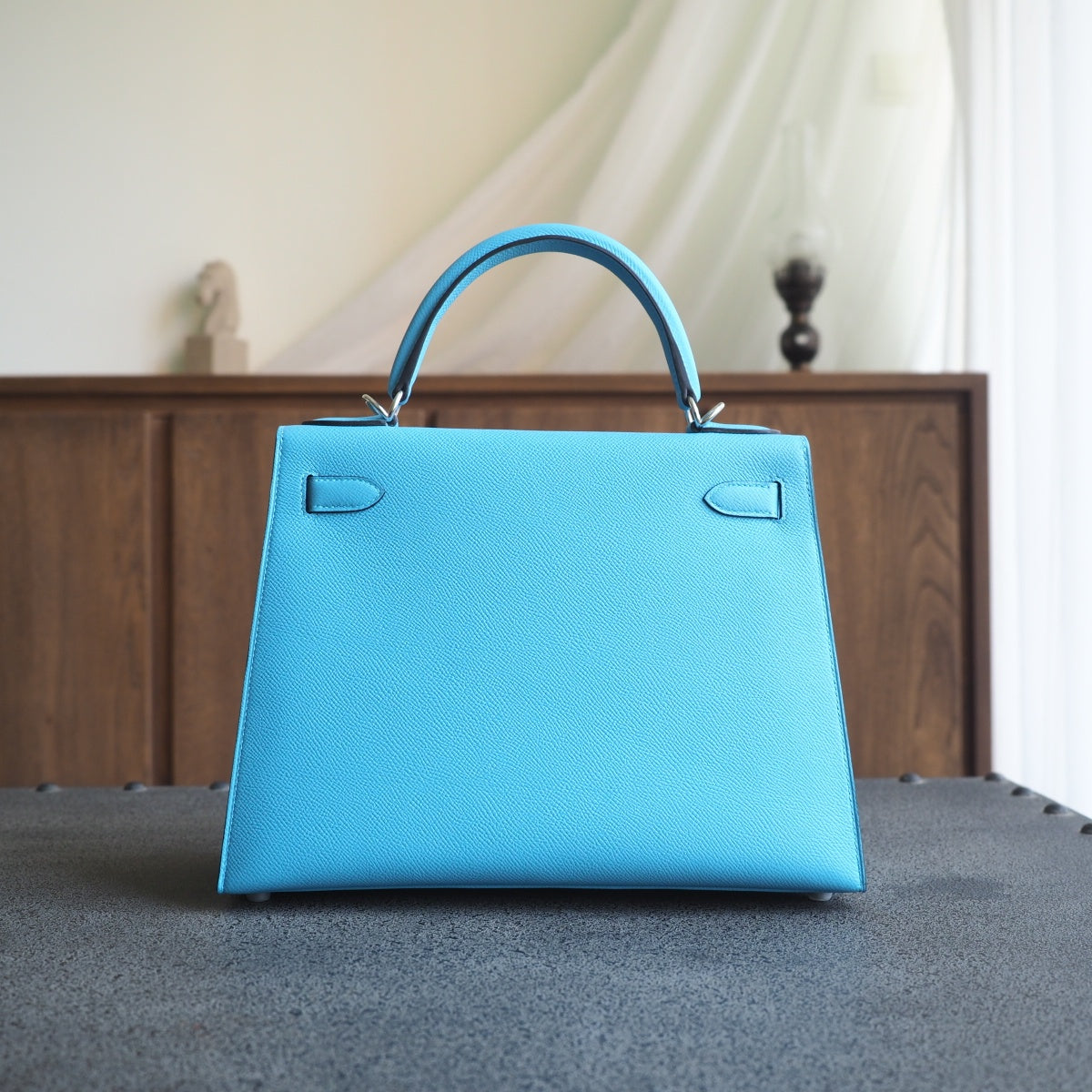 Hermes Kelly 28cm P3/北方蓝/Blue du nord Epsom leather Palladium hardware