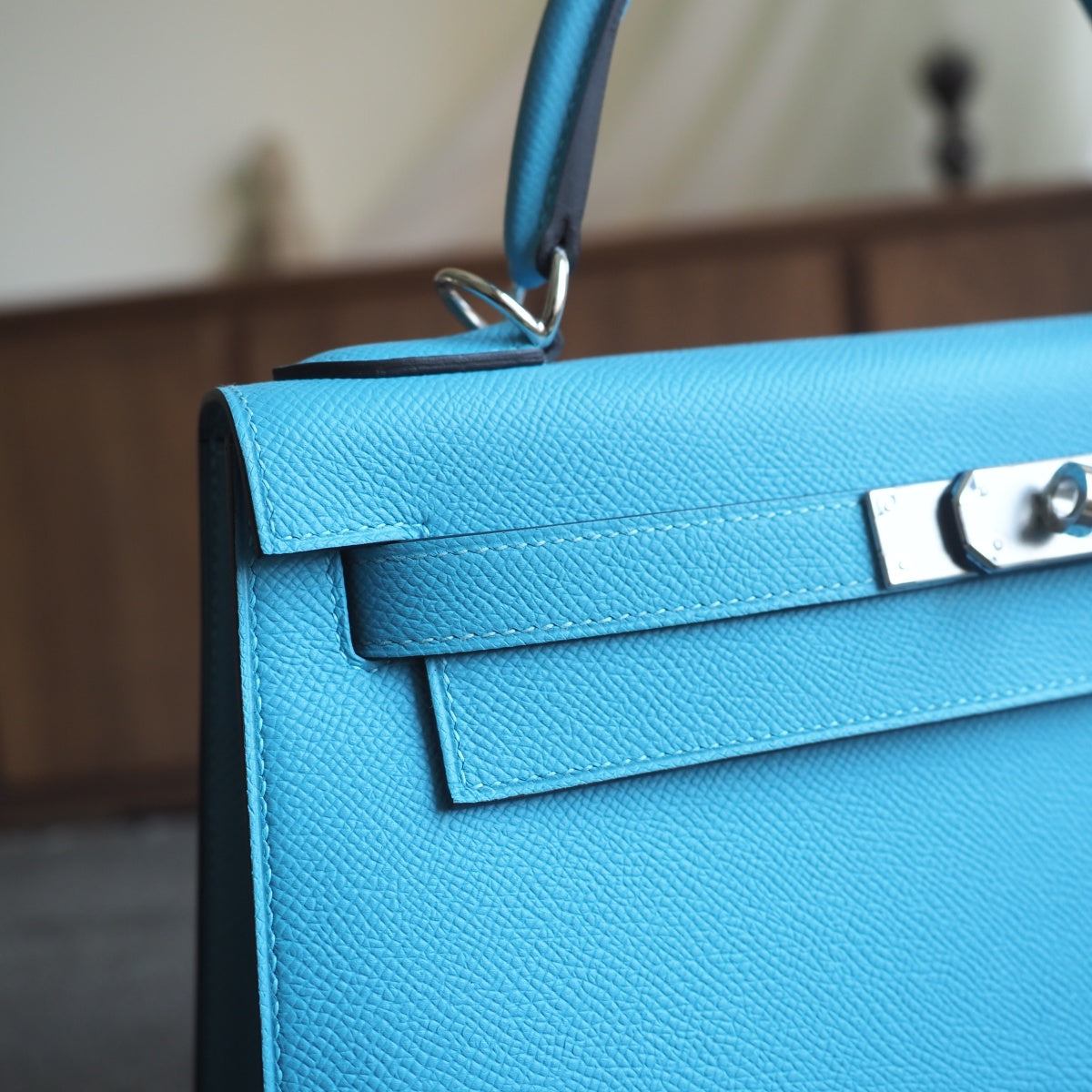 Hermes Kelly 28cm P3/北方蓝/Blue du nord Epsom leather Palladium hardware
