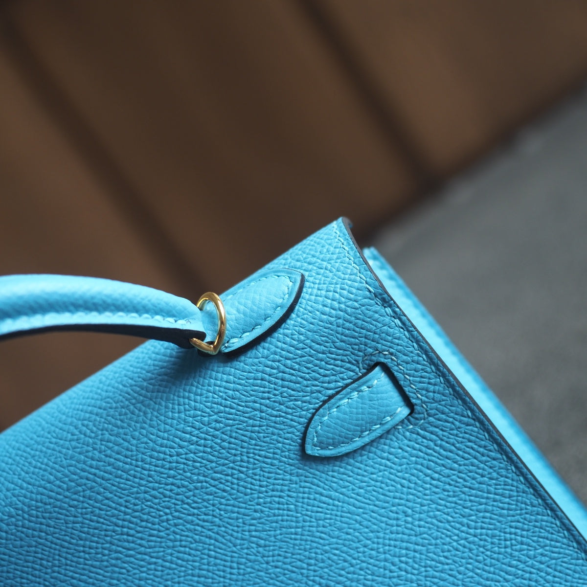 Hermes Mini Kelly 19cm P3/北方蓝/Blue du nord Epsom leather Gold hardware
