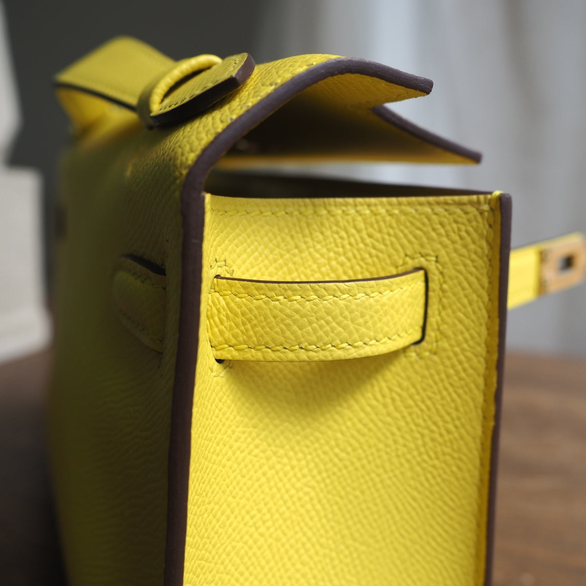 Hermes Mini Kelly 22cm 9O/那不勒斯黄/NaPles Epsom leather Gold hardware