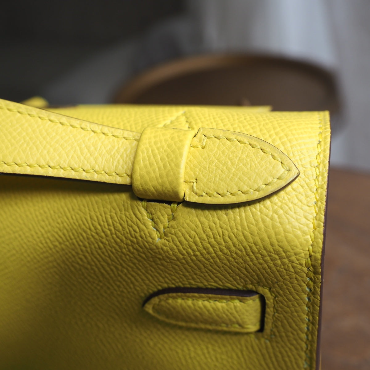 Hermes Mini Kelly 22cm 9O/那不勒斯黄/NaPles Epsom leather Gold hardware