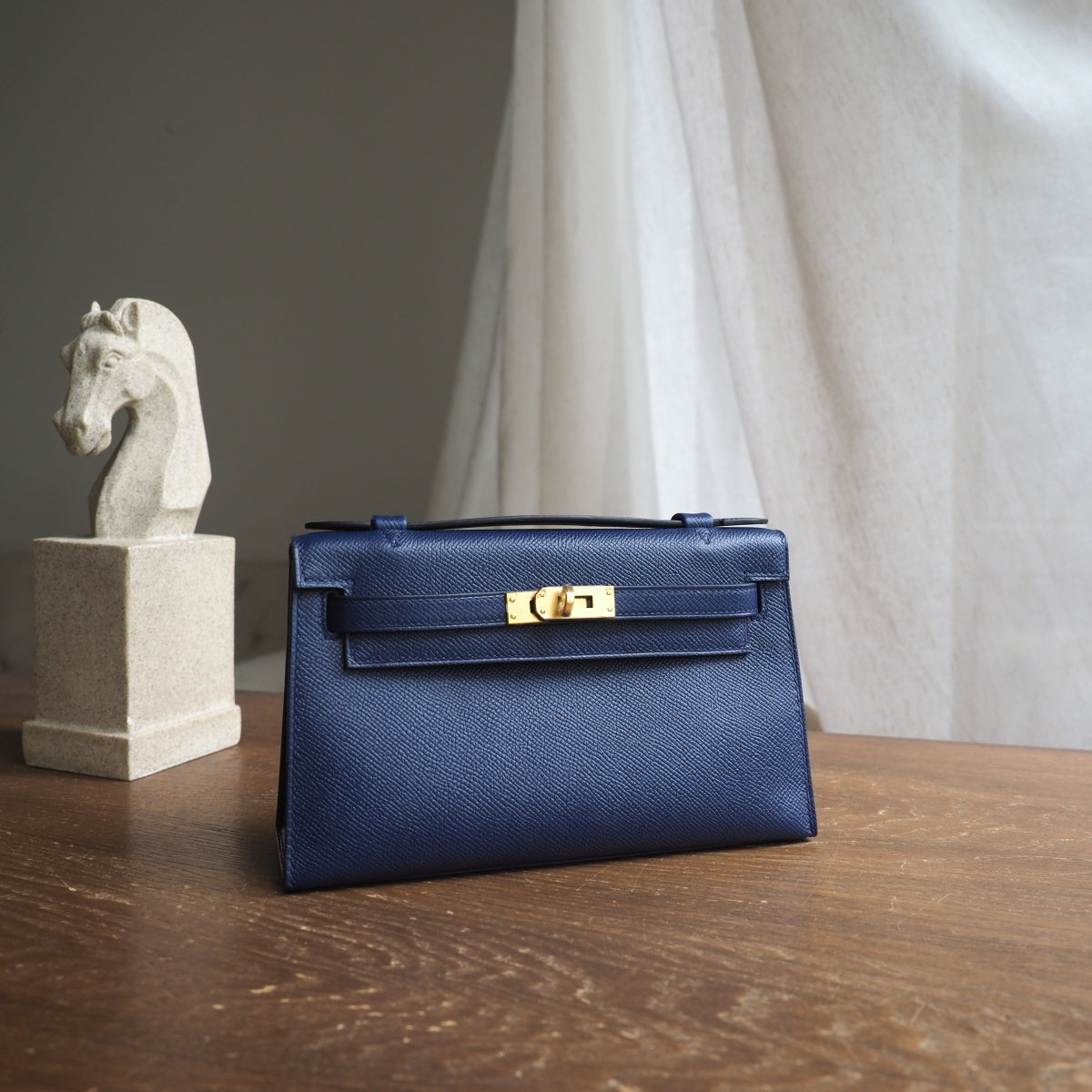 Hermes Mini Kelly 22cm 73/宝石蓝/Blue SaPhir Epsom leather Gold hardware