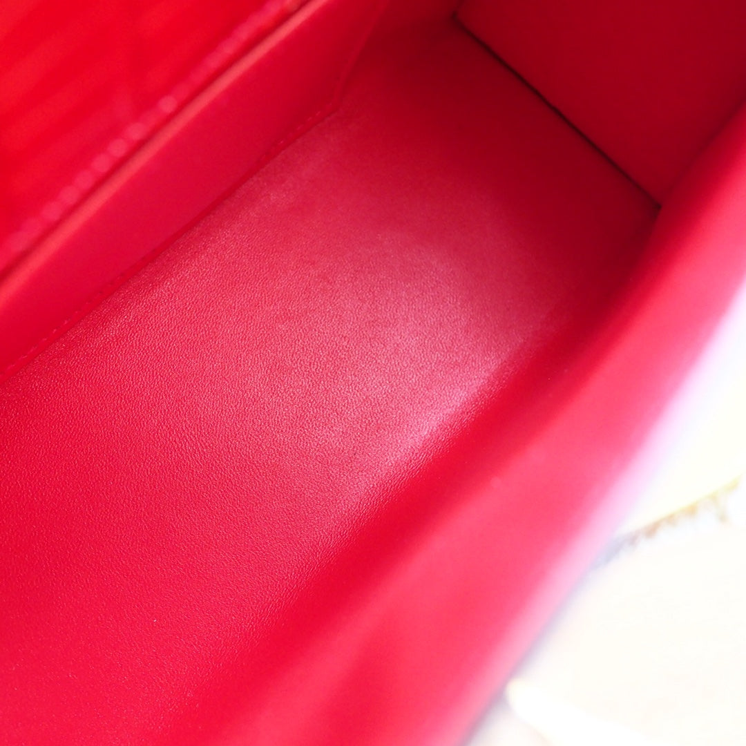 Hermes Mini Kelly 22cm 95/法拉利红/Braise Crocodile leather Gold hardware