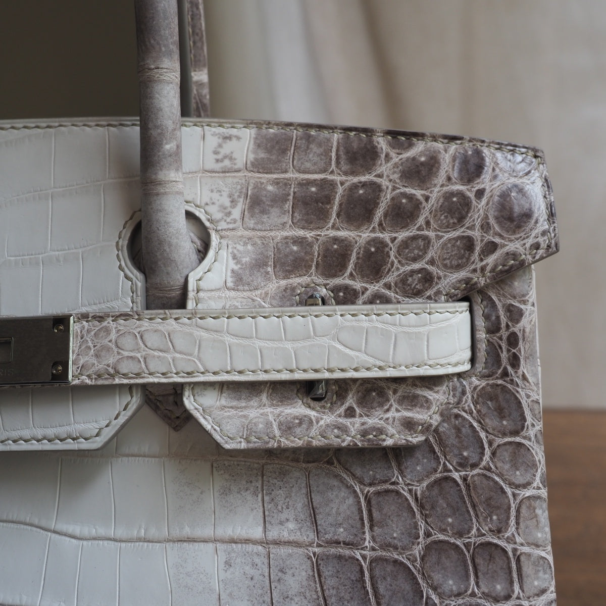 Hermes Birkin 30cm 8D/喜马拉雅灰/Himalaya grey Crocodile leather Palladium hardware