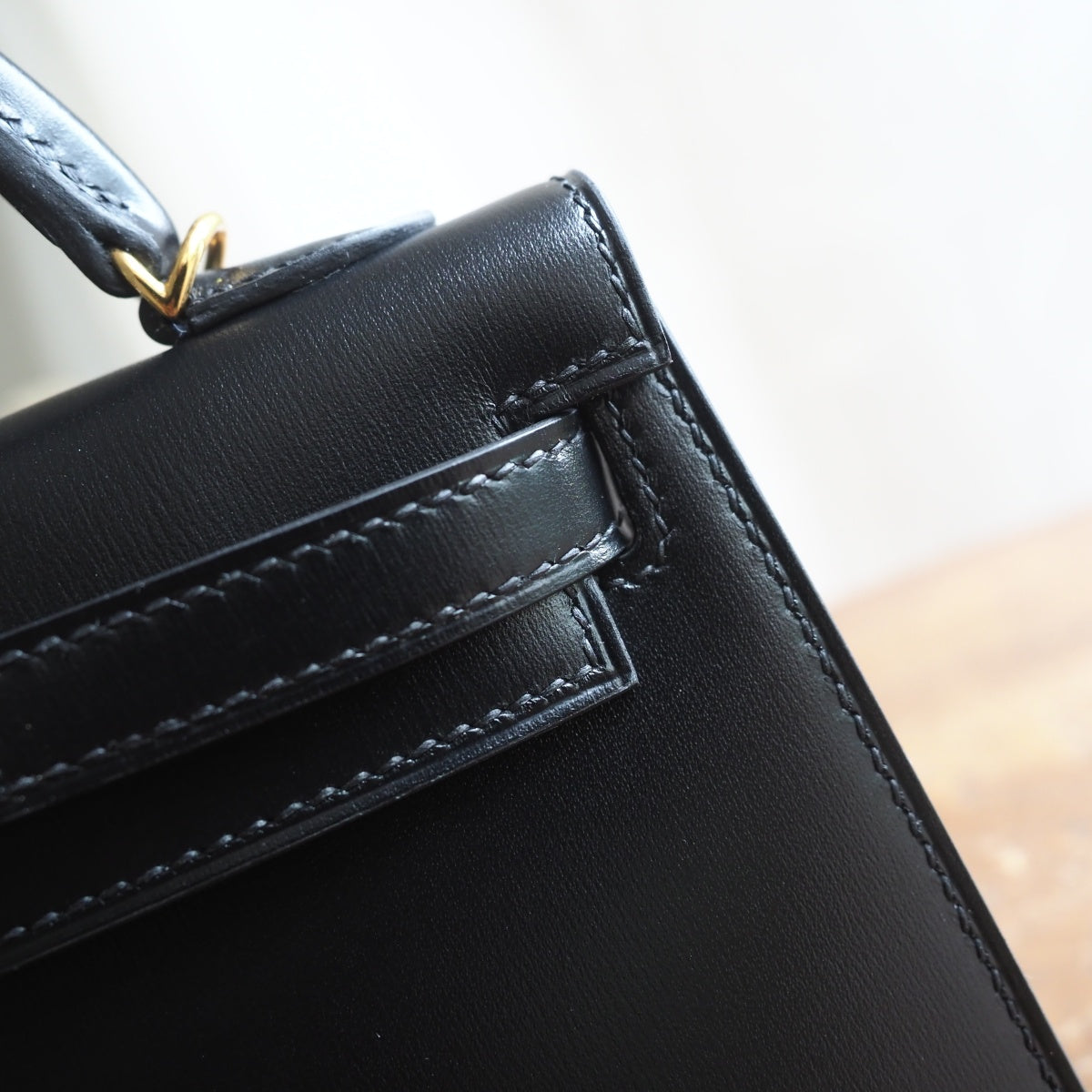 Hermes Mini Kelly 19cm 89/黑色/Noir Box leather Gold hardware