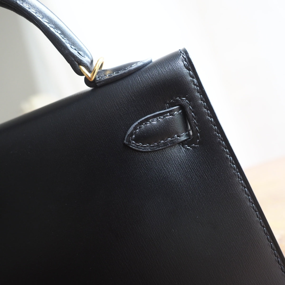Hermes Mini Kelly 19cm 89/黑色/Noir Box leather Gold hardware