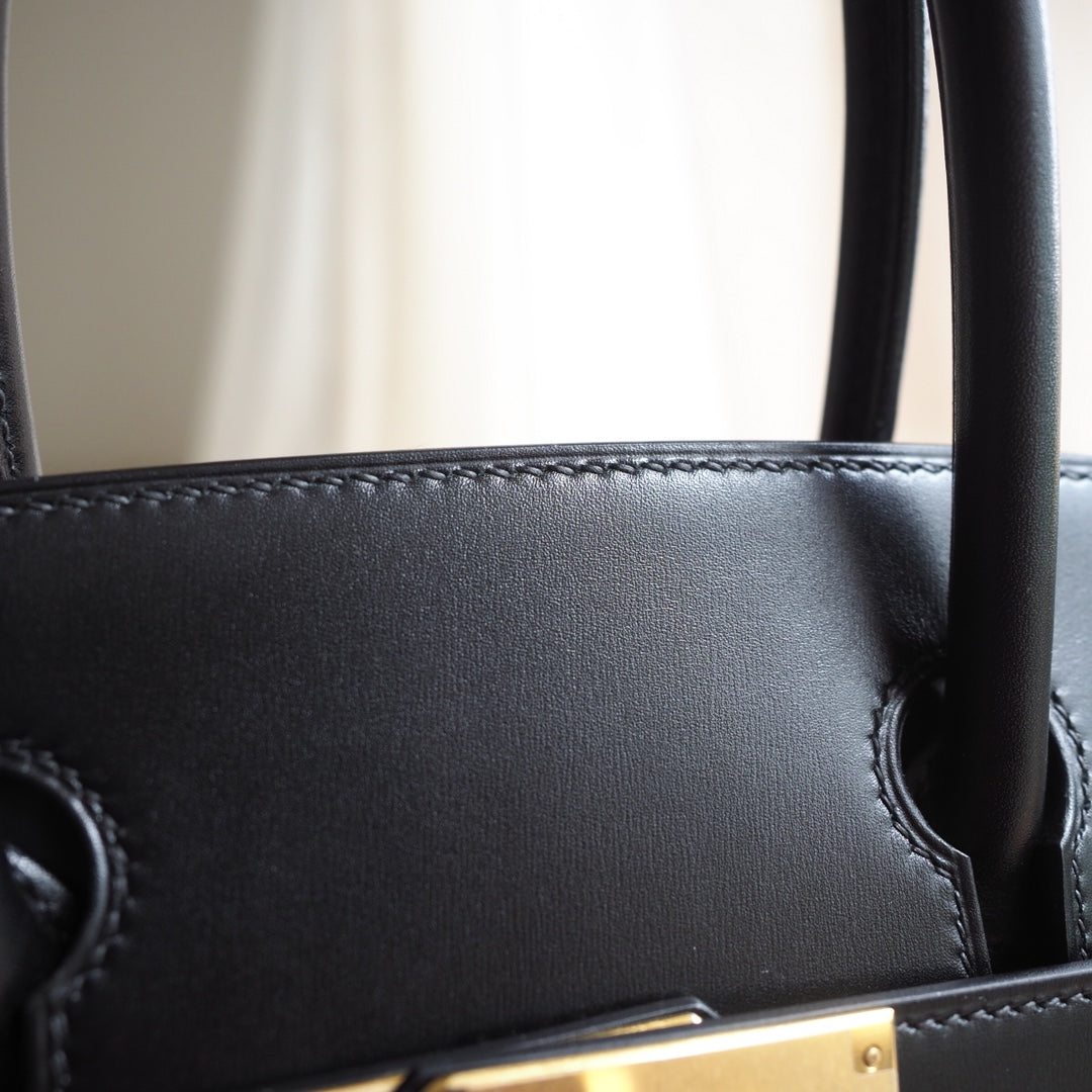 Hermes Birkin 30cm 89/黑色/Noir Box leather Gold hardware