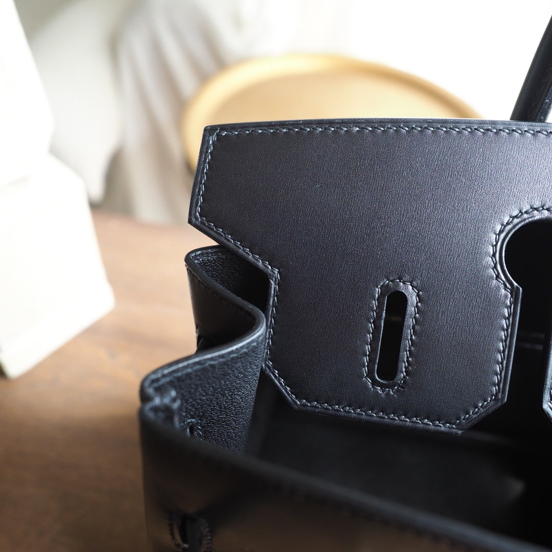 Hermes Birkin 30cm 89/黑色/Noir Box leather Gold hardware
